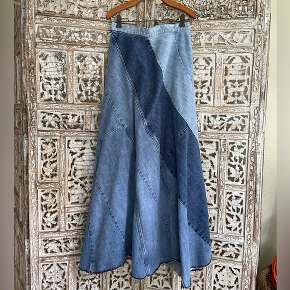 FREE PEOPLE Still Into You Denim Maxi Skirt - Picture 9 of 11